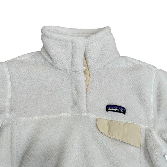 Patagonia Re-Tool Snap-T Pullover Fleece White Raw Linen Women's Small - Picture 2 of 8